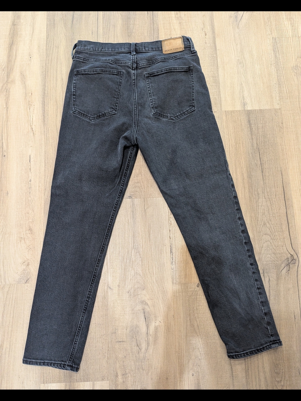 Denim Forum Straight Leg Jeans in Washed Black - Picture 4 of 8